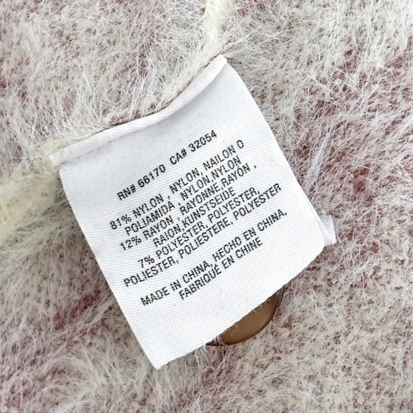 Anthropologie Meadow Rue Floral Eyelash Cardigan Sweater Womens XS Fuzzy Soft - Picture 8 of 10